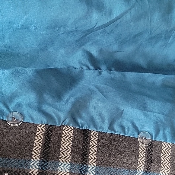 Rue21 Blue and Grey Plaid Peacoat - Picture 4 of 5